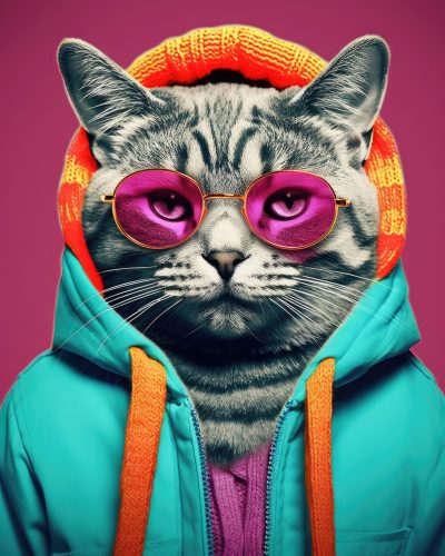 Hipster fashion cat from the 60s